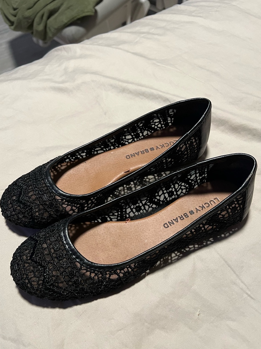 Lucky Brand Black Lace Ballet Flats